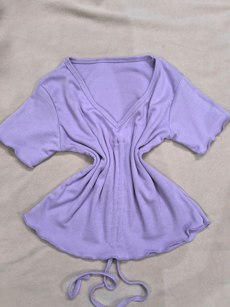 Women's Korean Drawstring Crop Top