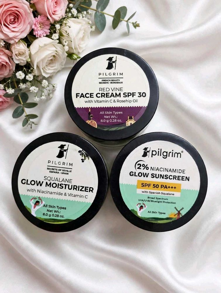 Pilgrim Skincare Set 3 - Face Cream, Moisturizer,