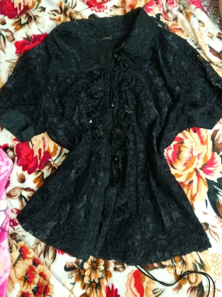 Elegant Black Lace Top