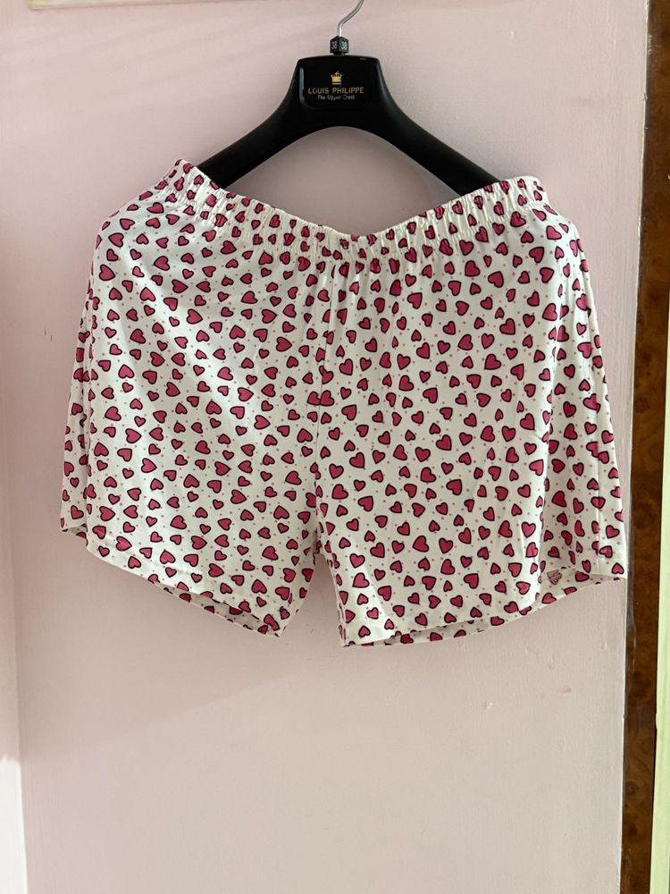 Heart Print Lounge Shorts