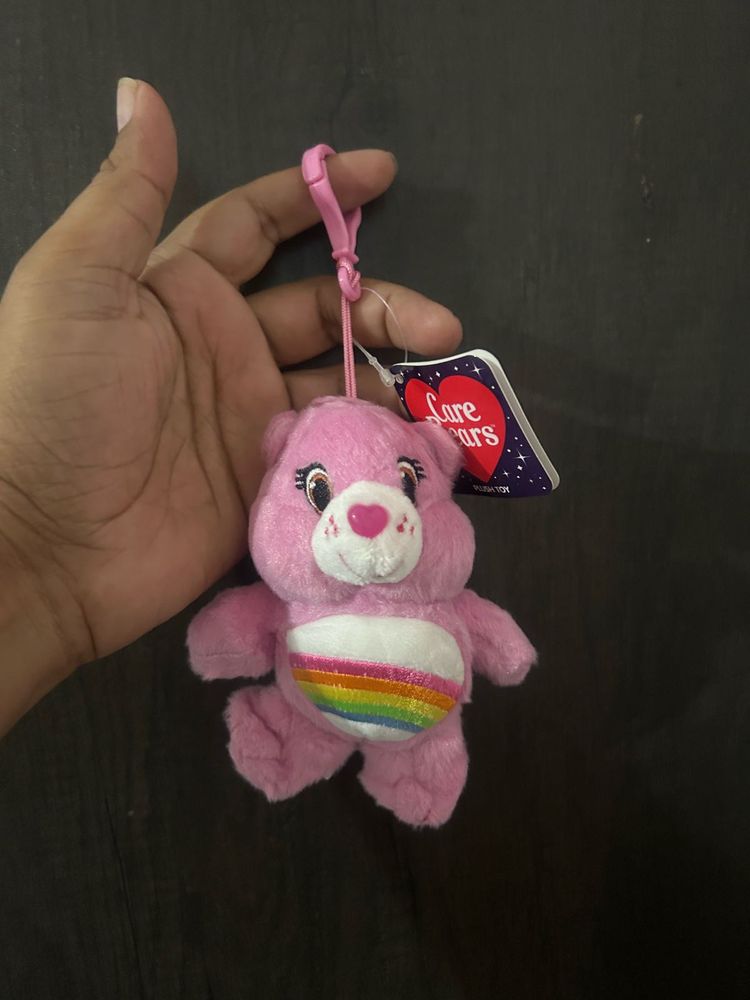 pink Care Bears Cheer Bear plush keychain