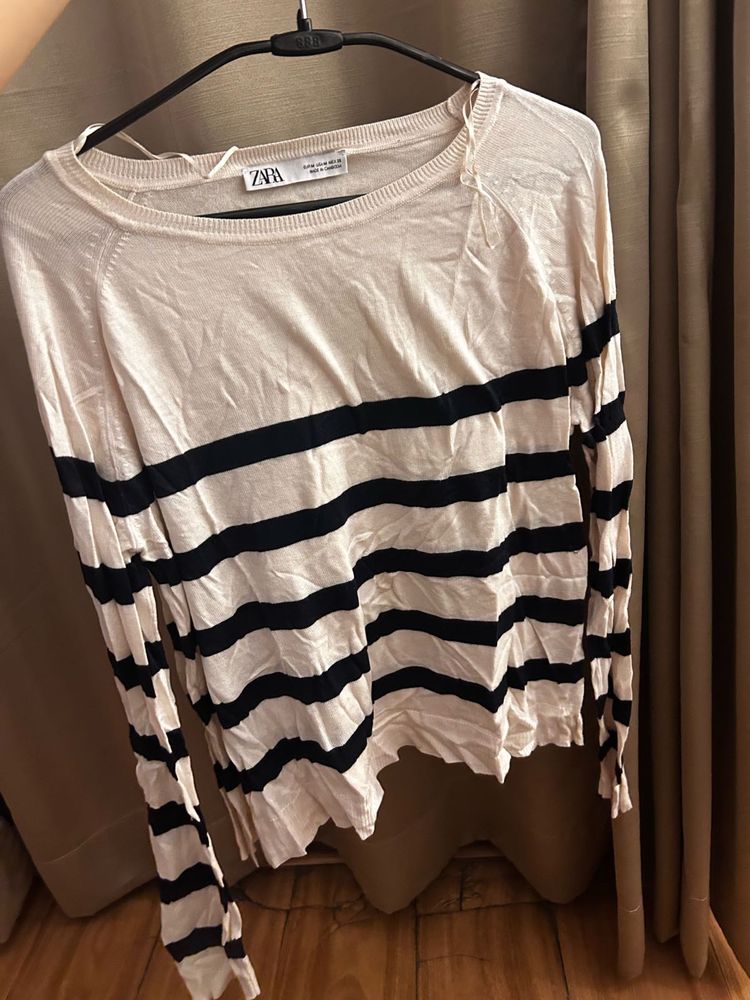 Zara Striped Long Sleeve Top