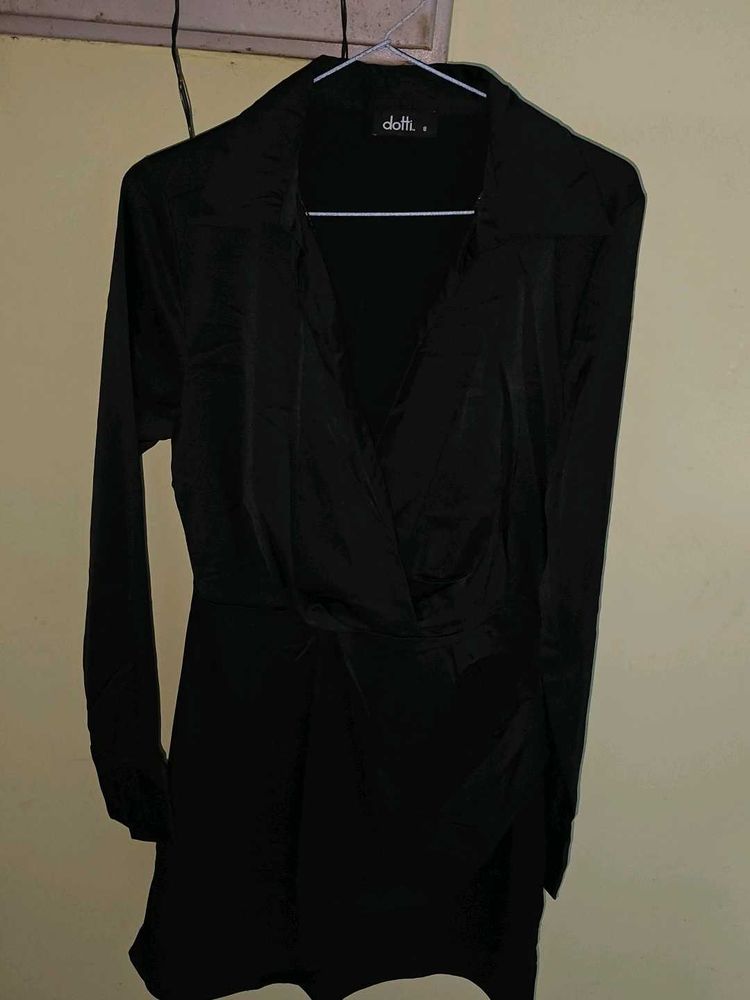Chic Black Wrap Dress