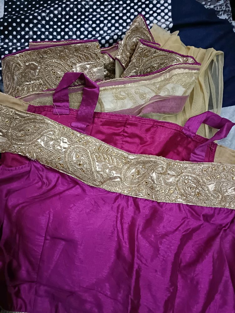 Off Shoulder Stylish Wedding Lehenga In Xl Size
