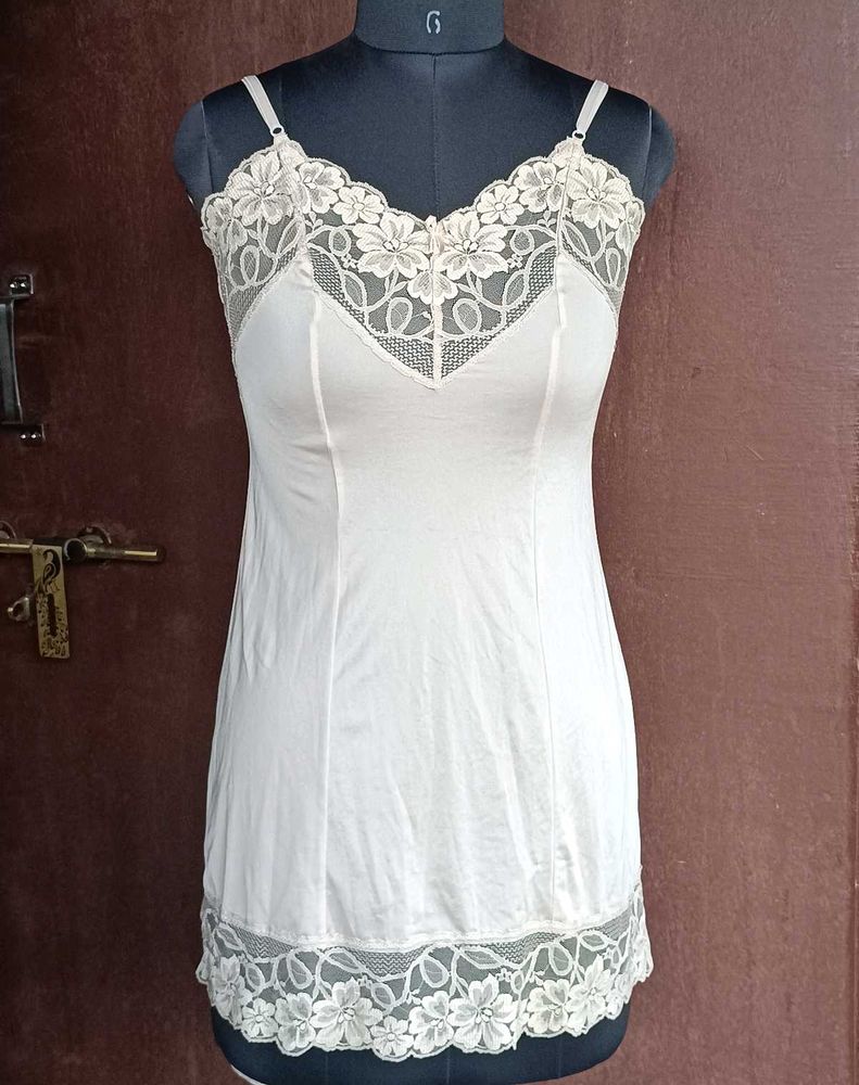 Vintage Lace Trim Slip Dress