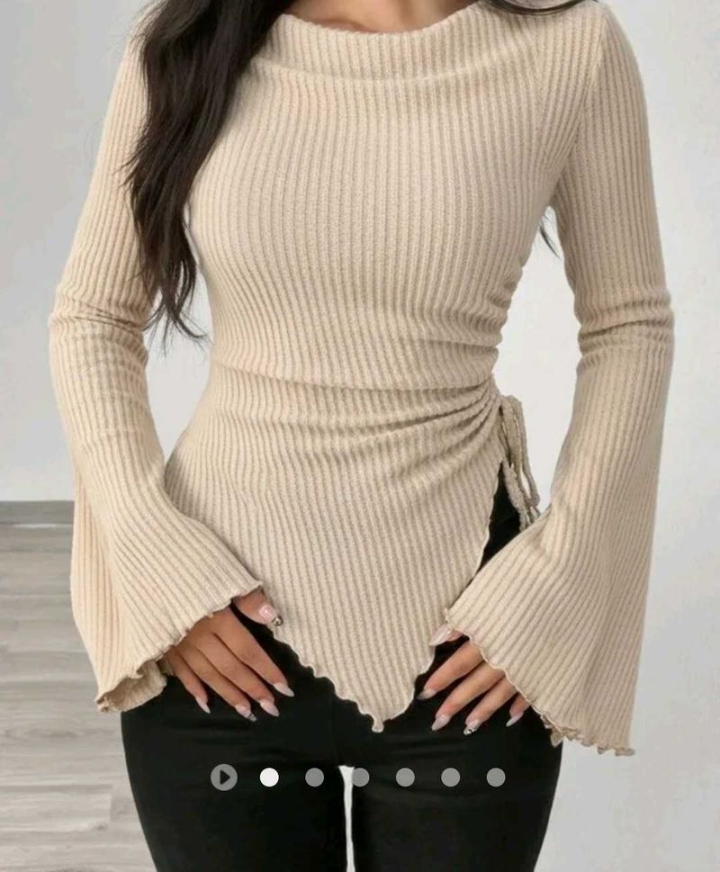 draped bell sleeves top