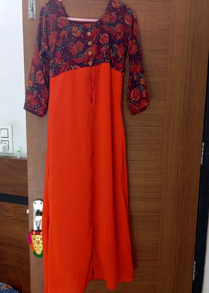 orange  long kurti