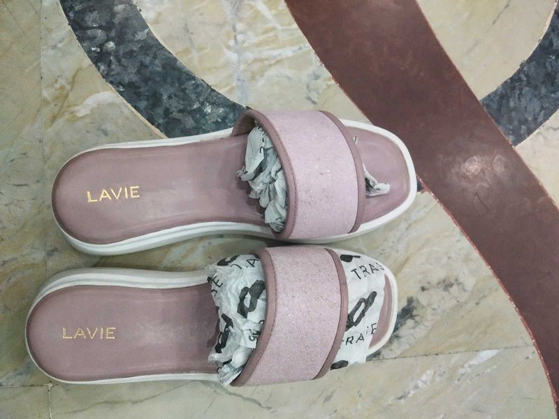 Lavie Pink Slip-On Slides