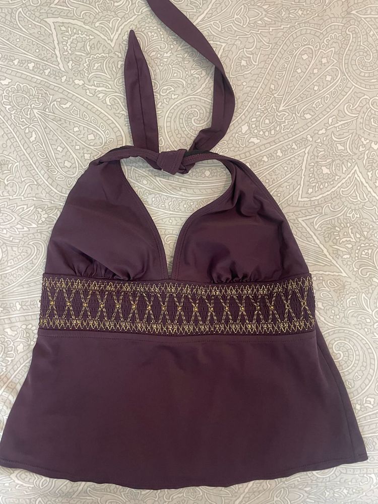 purple plum halter neck top