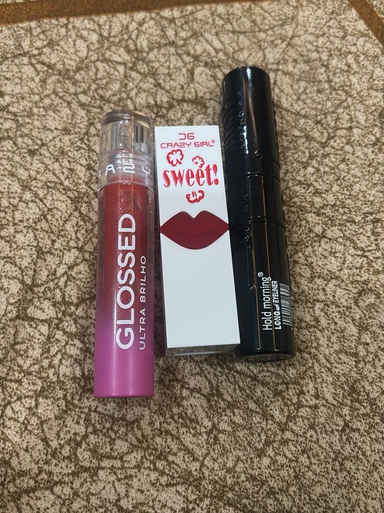 Lip Gloss &amp; Eyeliner and lipstick