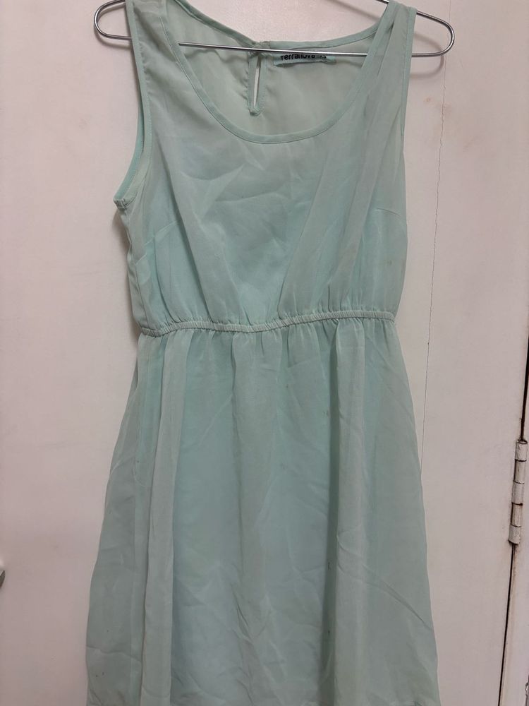 Pastel Blue Sleeveless Short Dress