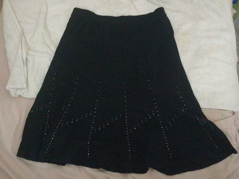 Sparkly Black A-Line Skirt