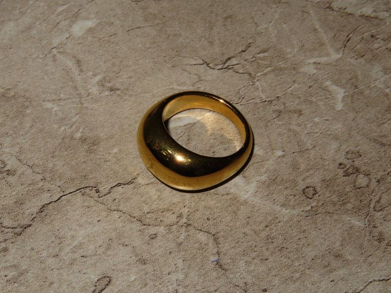 Anti-tarnish Chunky Gold Dome Ring