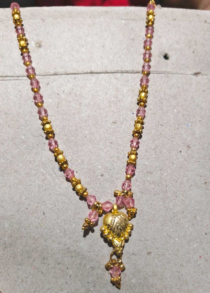 Elegant Pink Beaded Necklace