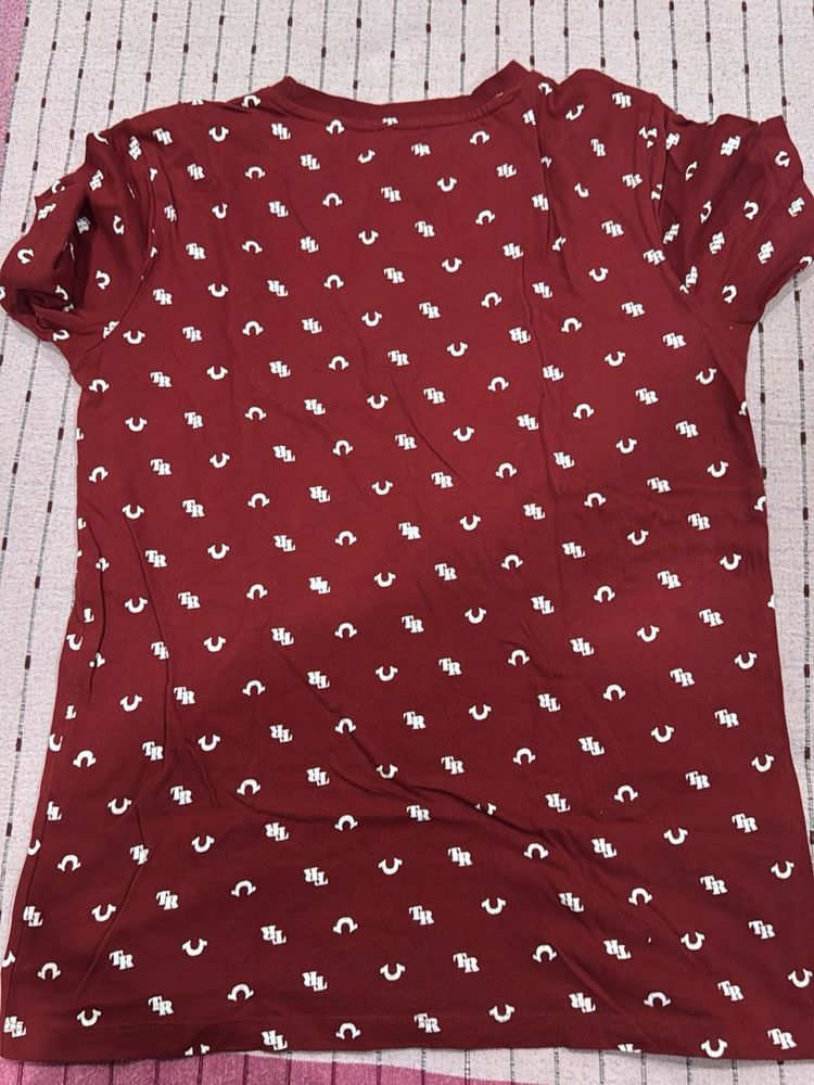 Nautica Yellow Plaid And Red T Shirt