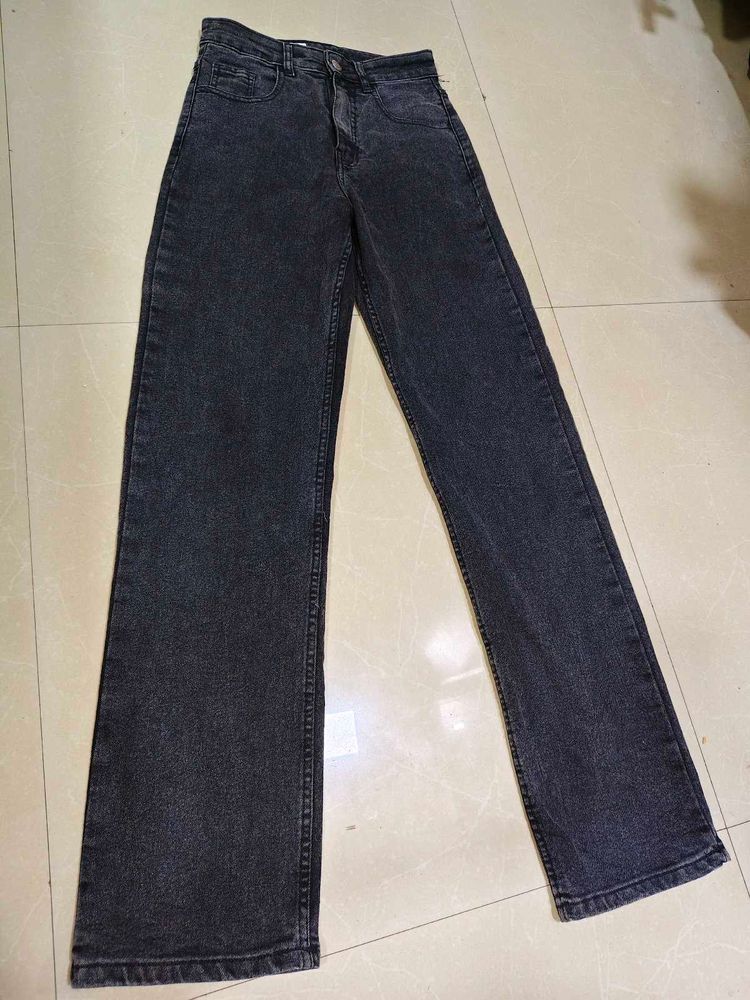Womens Black Wash Denim Jeans