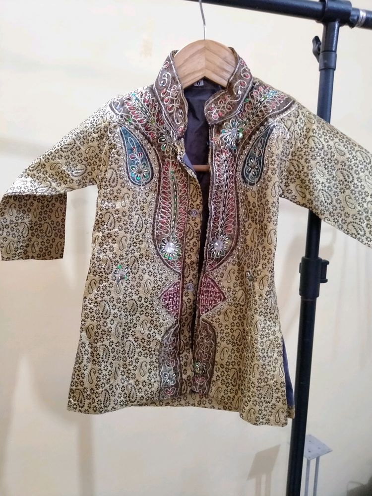 Cute Shervani With Embroidery And Bottom