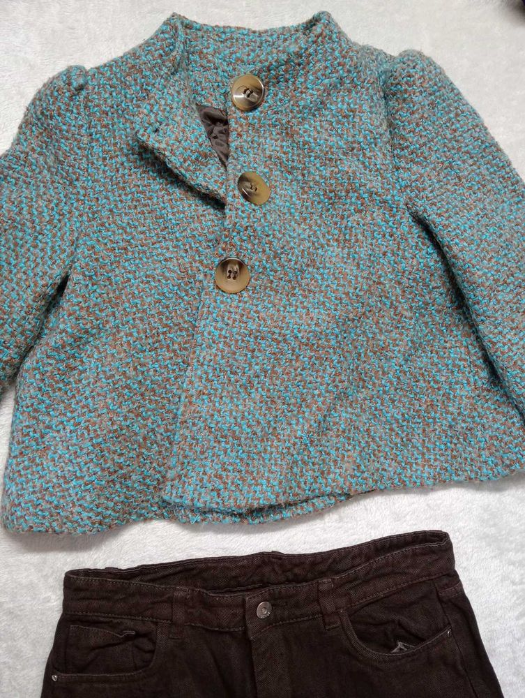 Vintage Chic Tweed Cropped Jacket