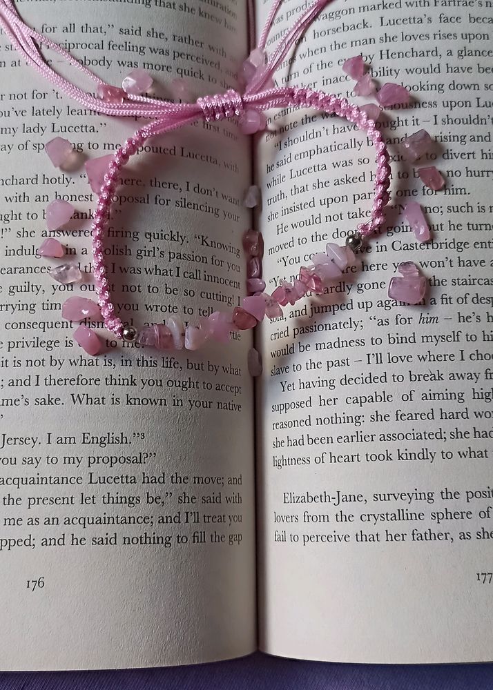 Pink Stone Macrame Bracelet