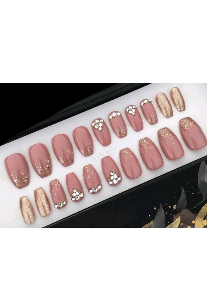 Peach Colour  Nail Gel Extension Tip dd On Sparkl