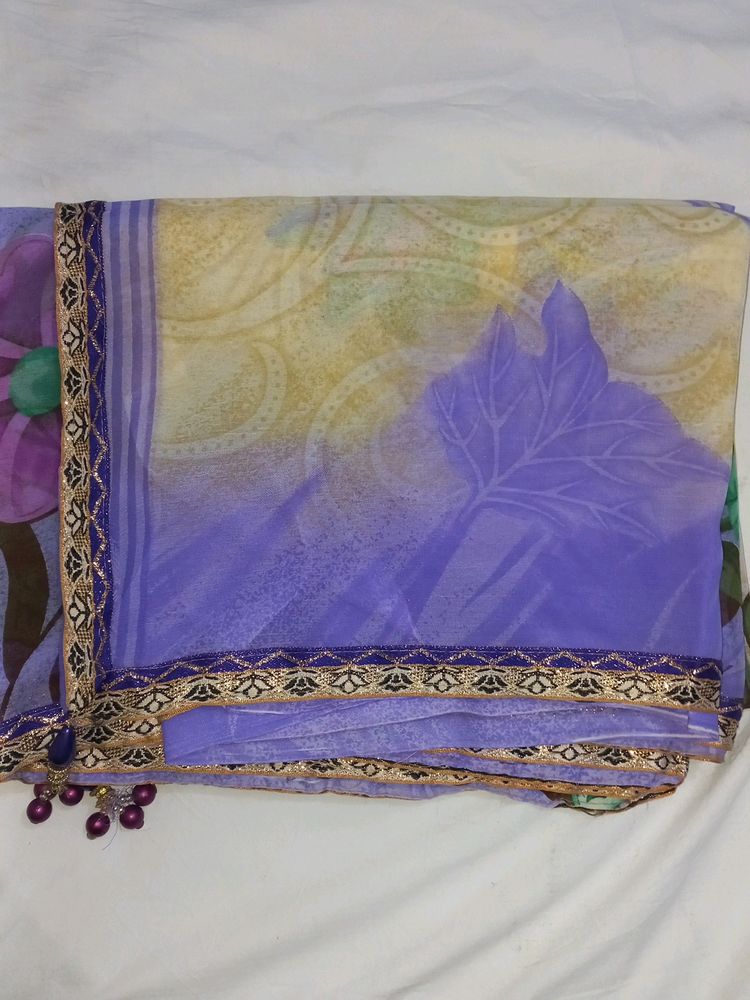 NEW LAVENDAR PRINTED SAREE