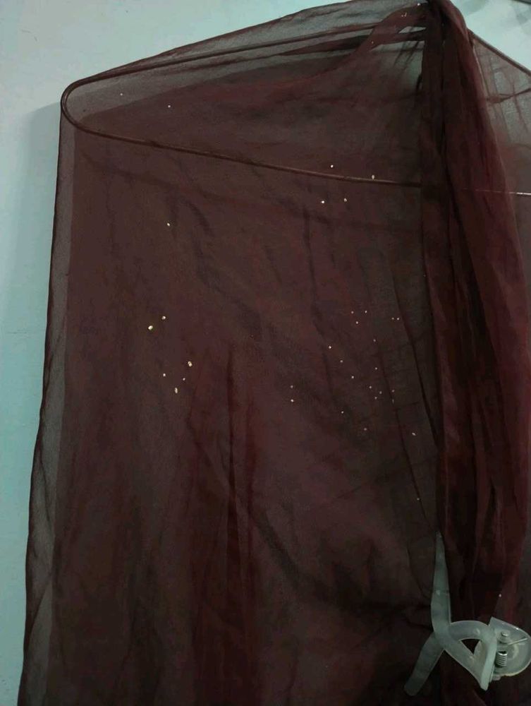 Elegant Maroon Dupatta with Embellishments