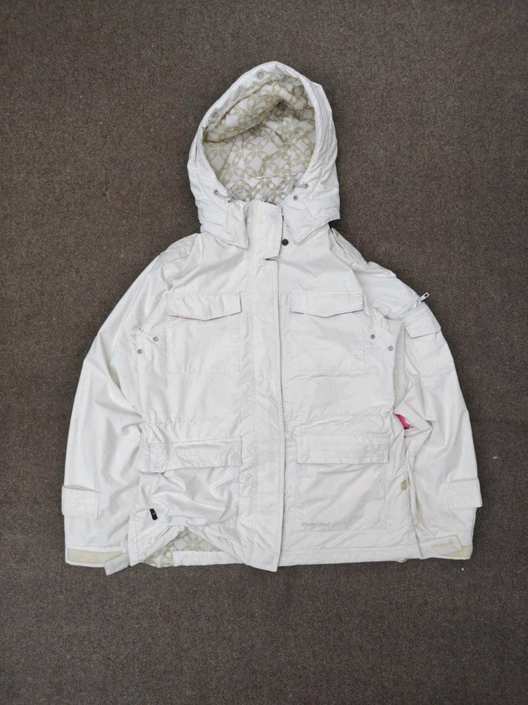 Cream Hooded Utility Jacket