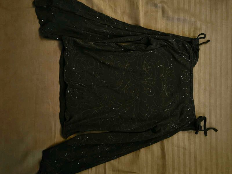 Sparkly Black Long Sleeve Top