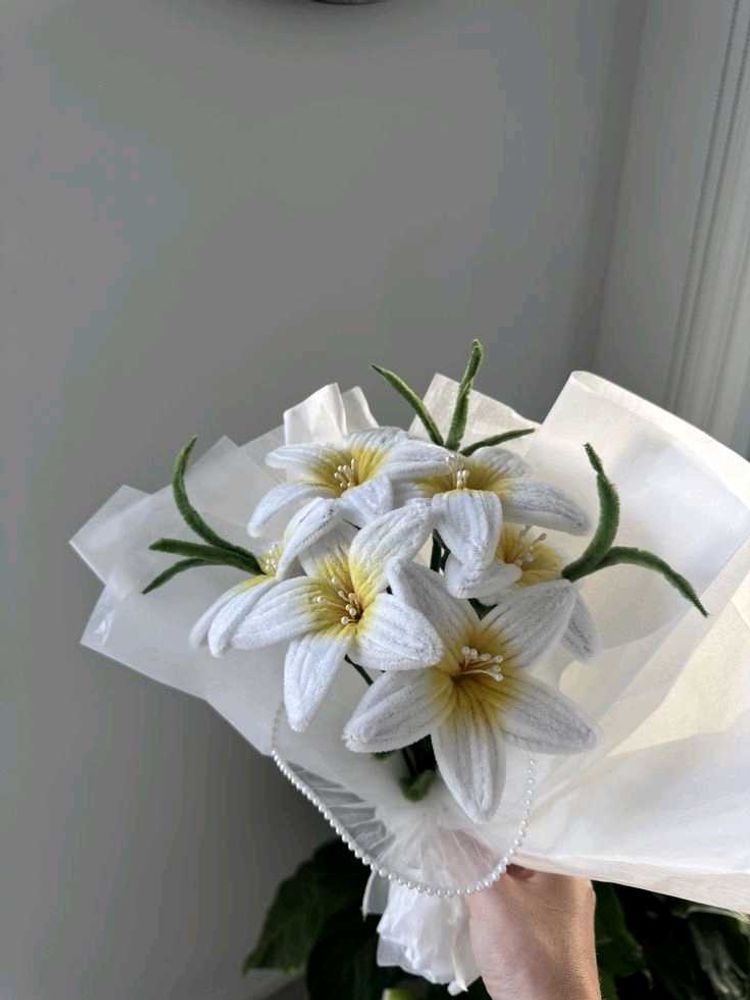 Handmade White Lily Bouquet
