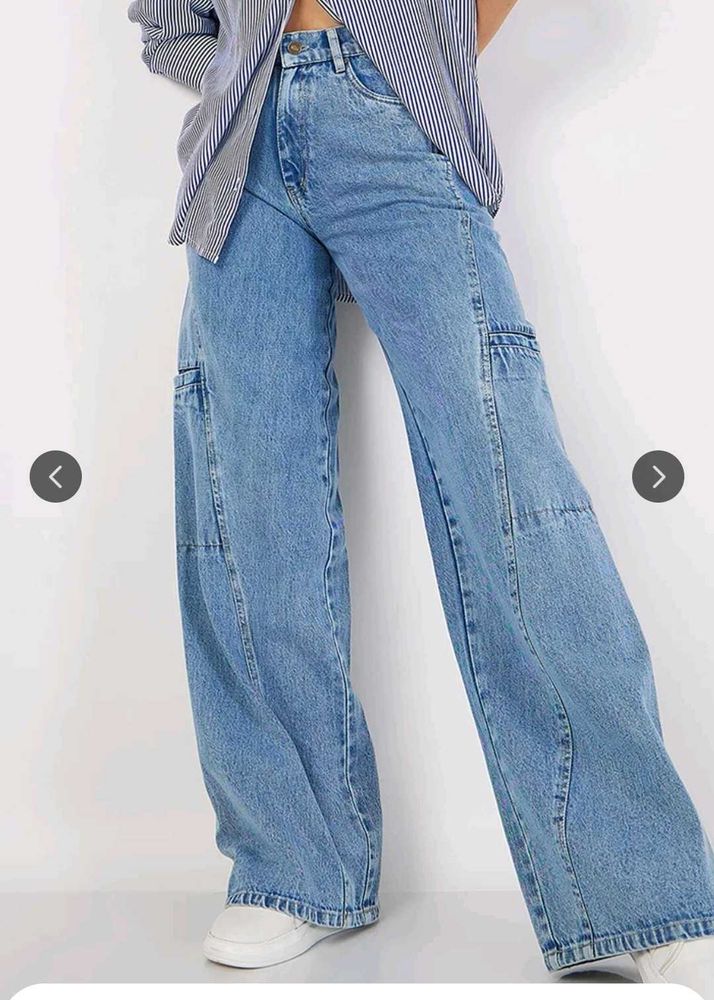 Wide Leg Denim Jeans