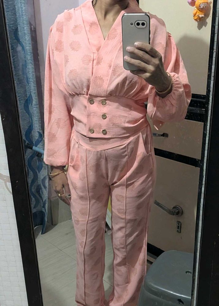 Elegant Peach co-ord set