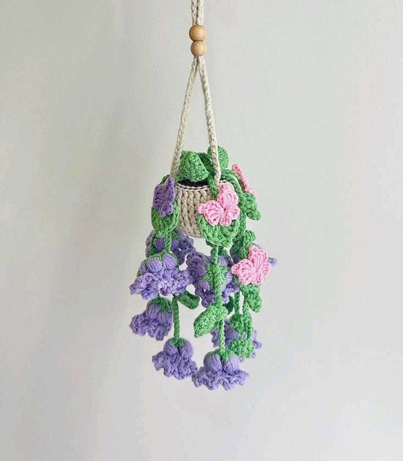 Handmade Crochet Hanging Plant Decor