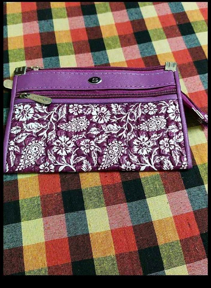 Stylish Purple Floral Clutch