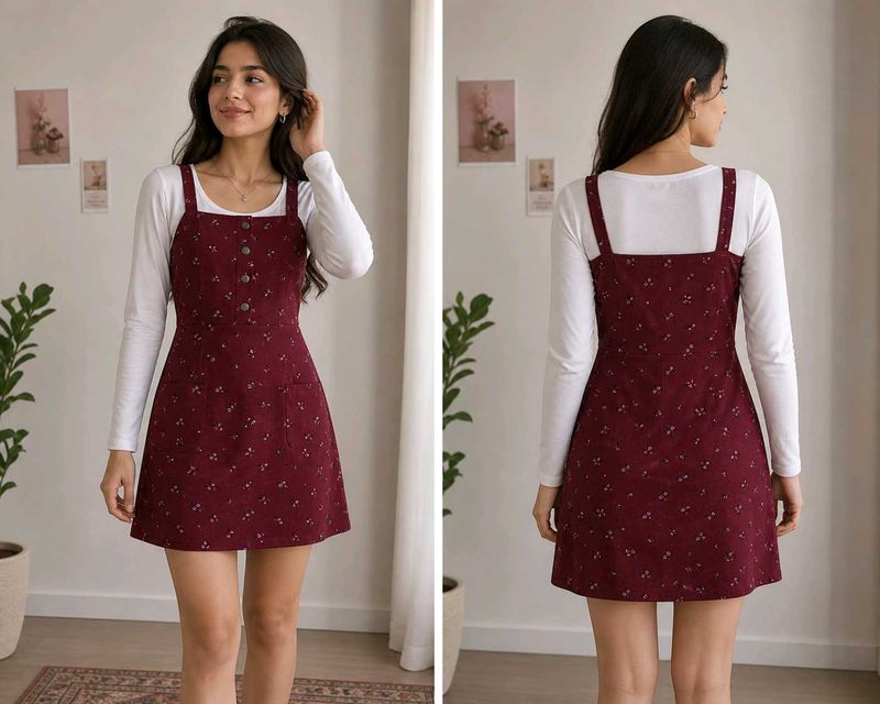 Cute Floral Print Button-Front Dress