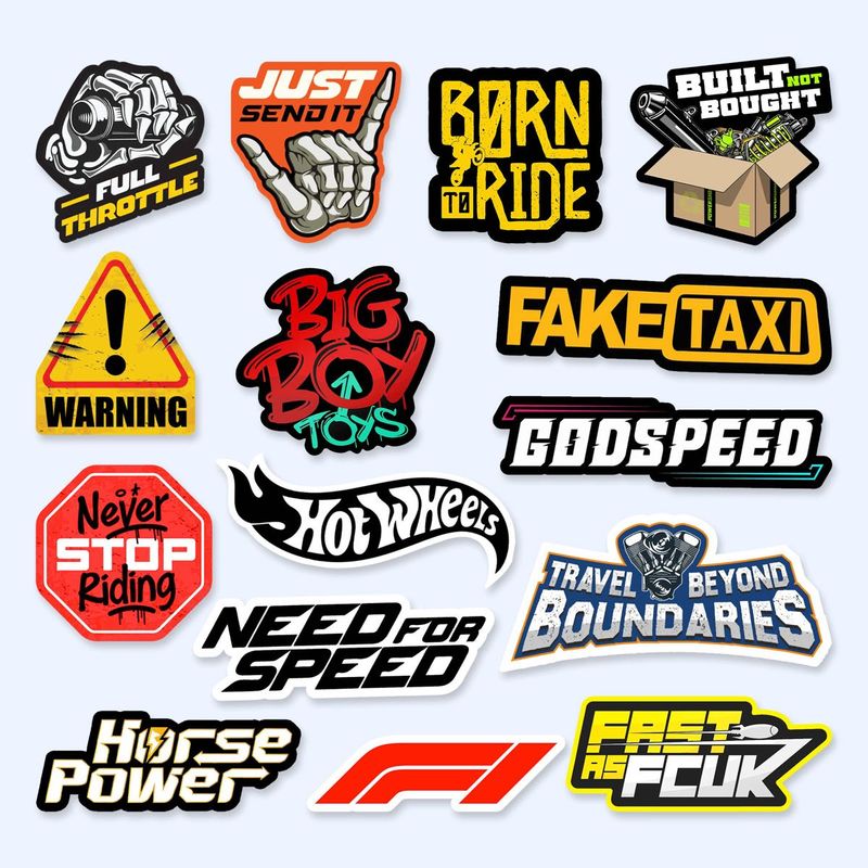 NEW Bike &amp; Car Vinyl Waterproof Stickers Pack