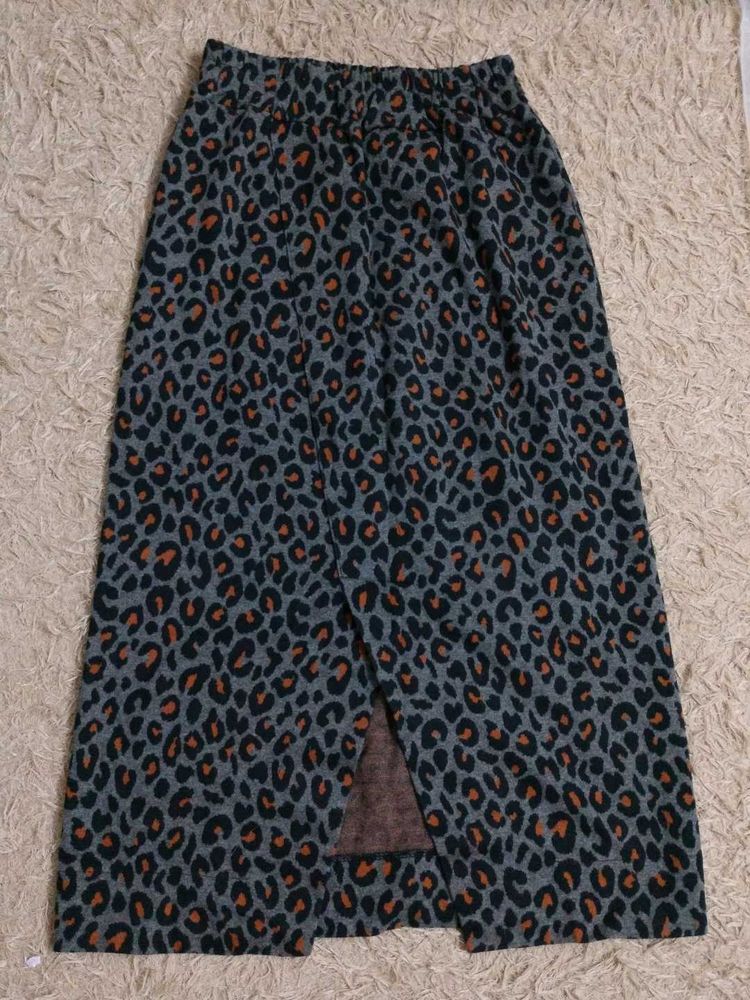 Leopard Print Midi Skirt