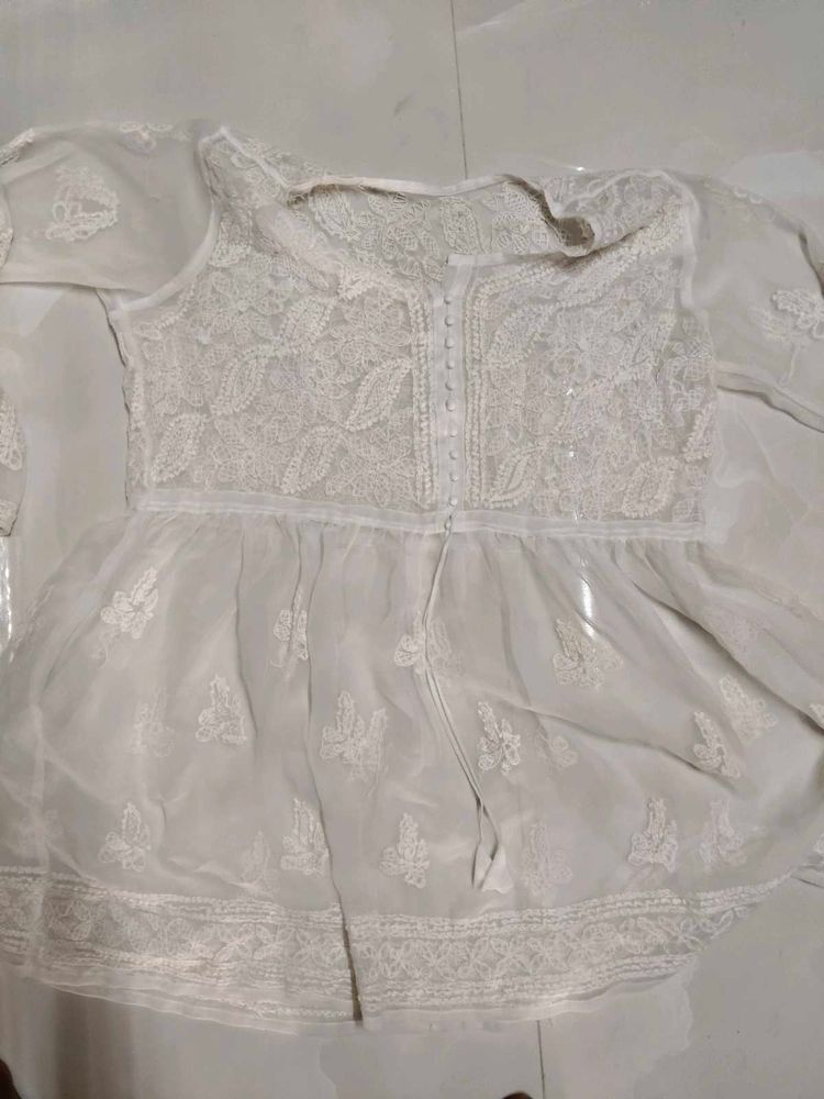 Elegant White Chikankari Kurti