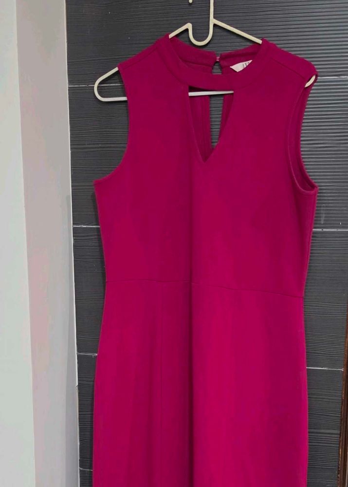Pink long sleeves classy dress