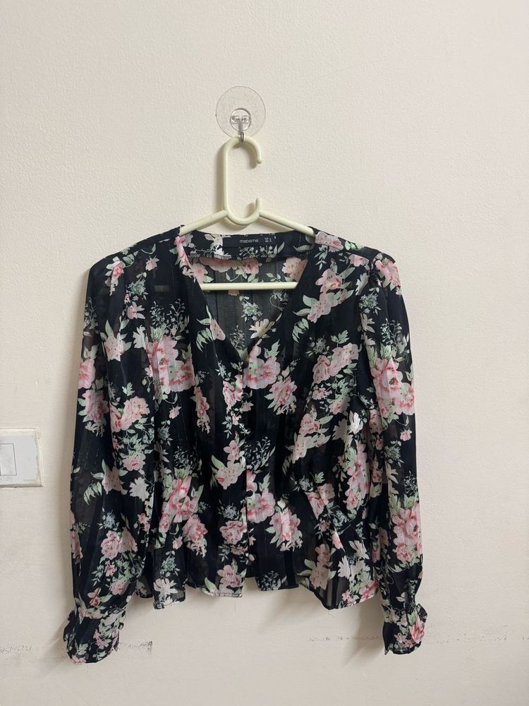 Chic Floral Print Blouse