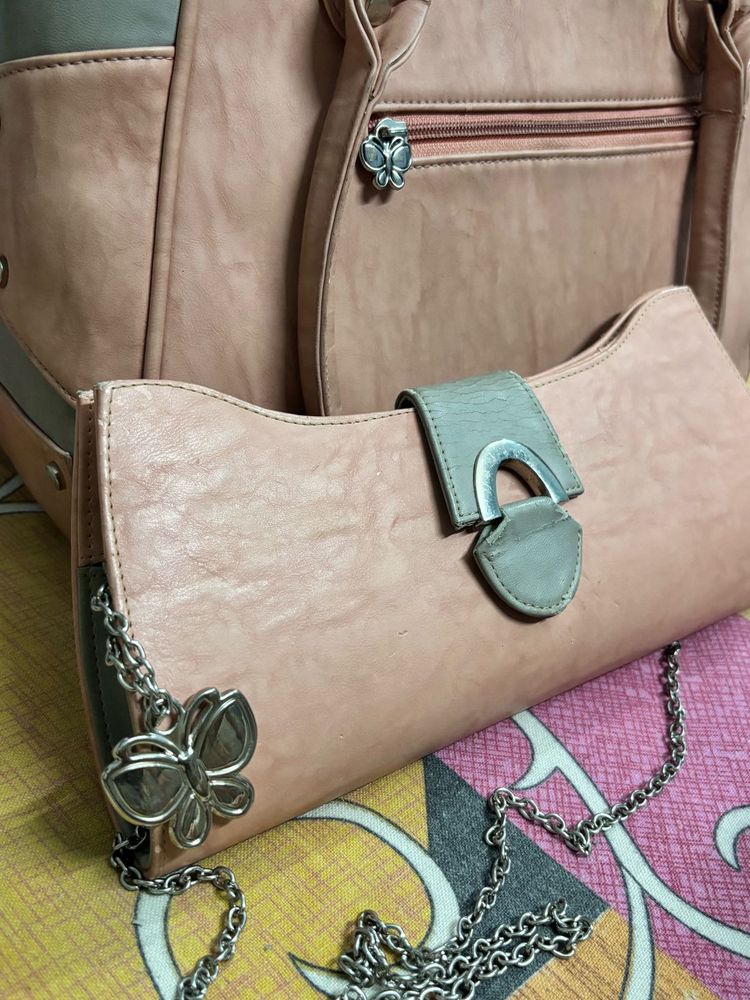 Pink Butterfly Accent Bag Set