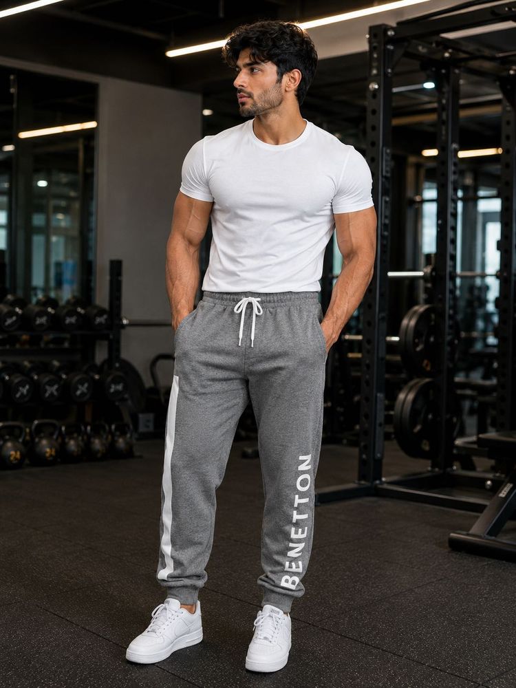 Men's Benetton Grey Track Pants