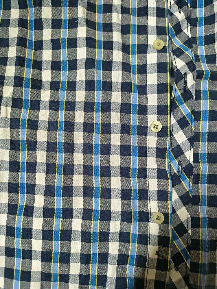 NEW Blue Checkered Casual Shirt size M/40CM