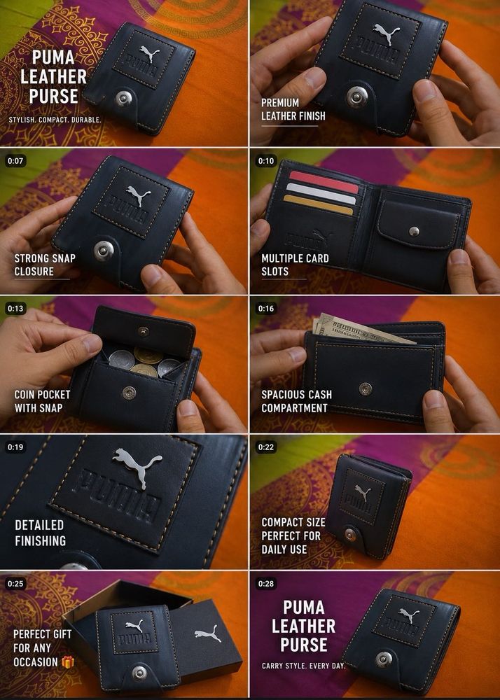 Puma Leather Bi-Fold Wallet