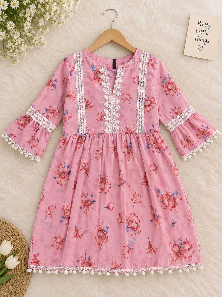 Floral Print Pink Dress