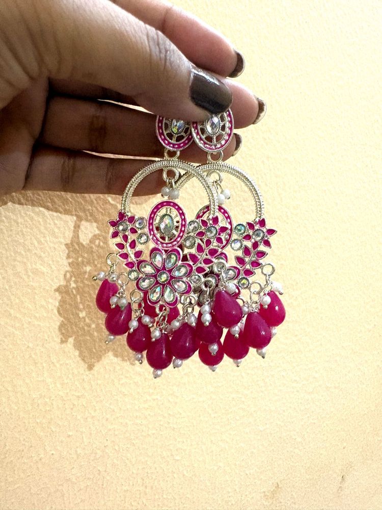 Stunning Pink Dangle Earrings