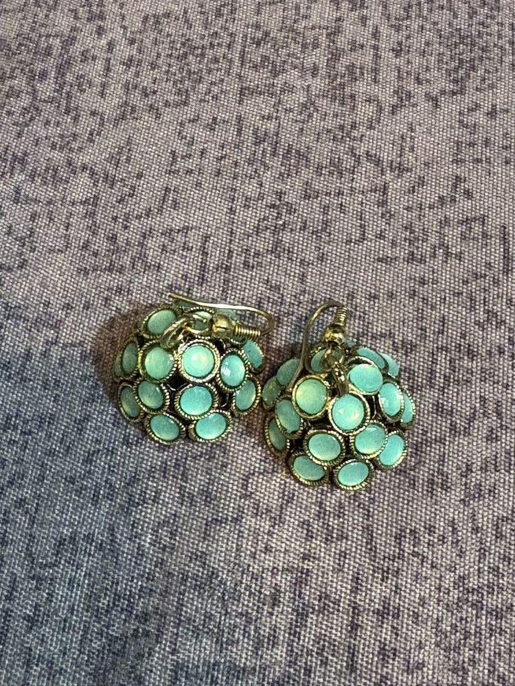Boho Teal Dangle Earrings