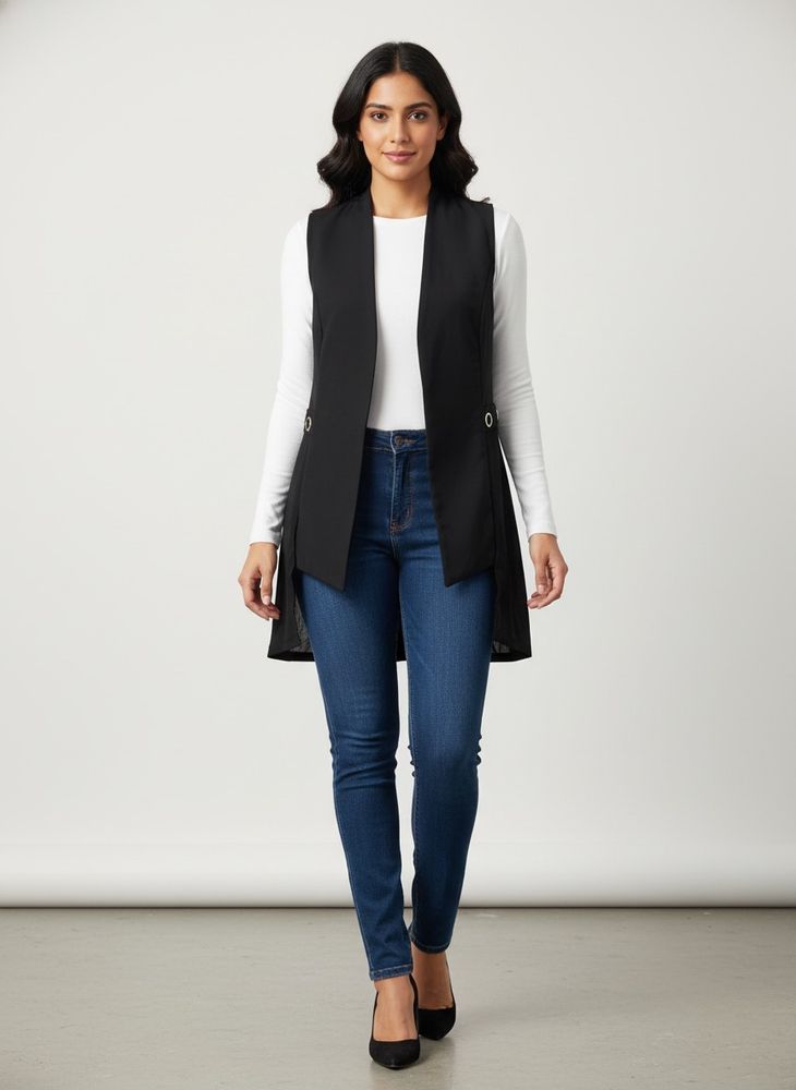 Sleeveless Black Vest