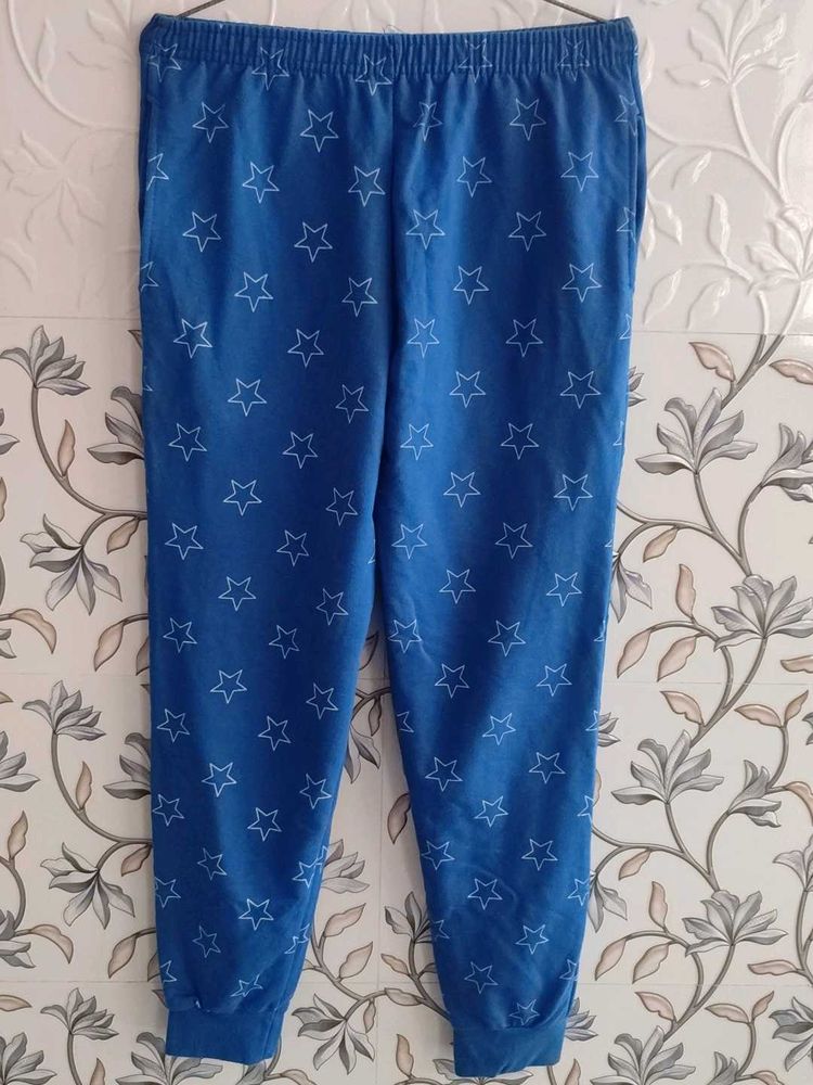 Women Printed Blue Track Pants