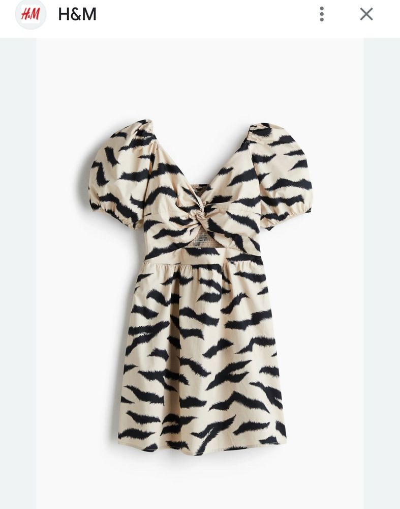 HnM Zebra Print Twist Front Dress