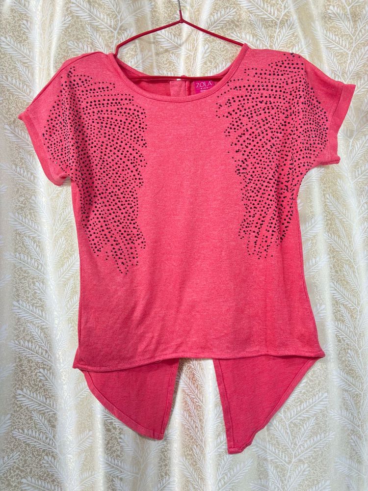 Pink Embellished Tee